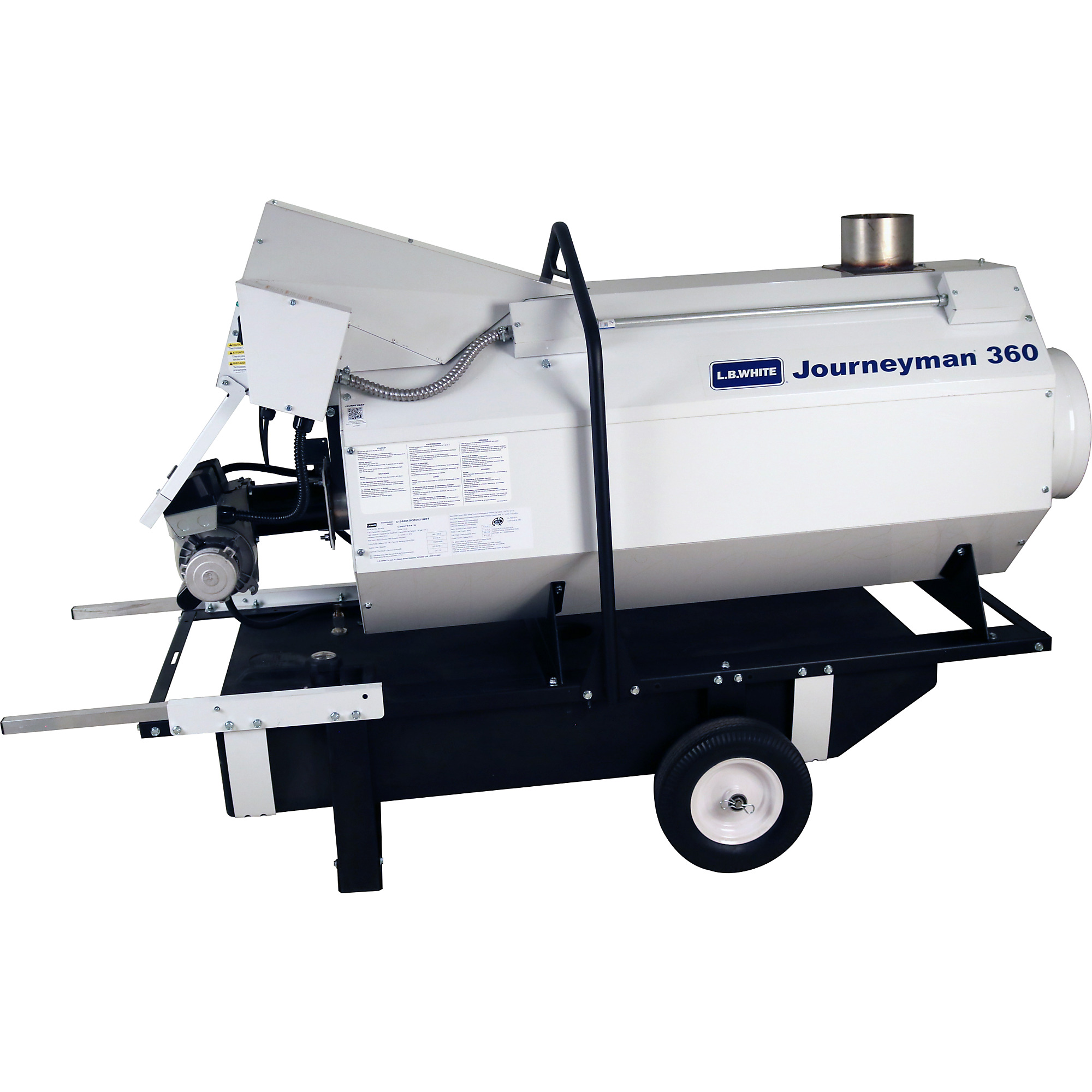 L.B. White Journeyman 360 Oil, 360K BTU Diesel Indirect Fired, Fuel Type Kerosene, Max. Heat Output 360000 Btu/hour, Model# Journeyman 360 Oil